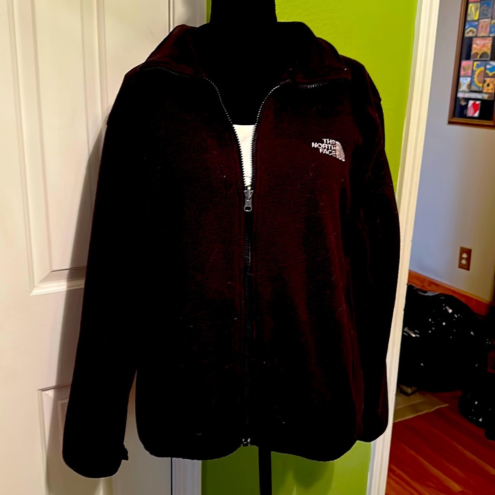 The North Face black zip up fleece with pockets